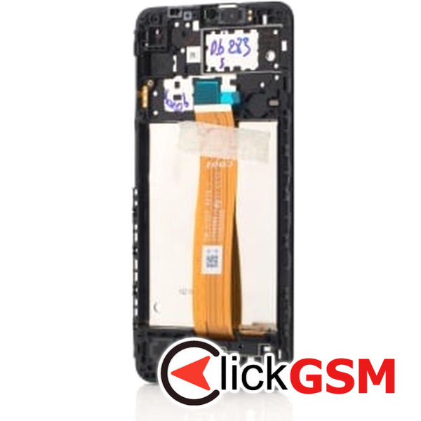 Piesa Display Original Cu Touchscreen Si Rama Negru Samsung Galaxy A12 Fjk