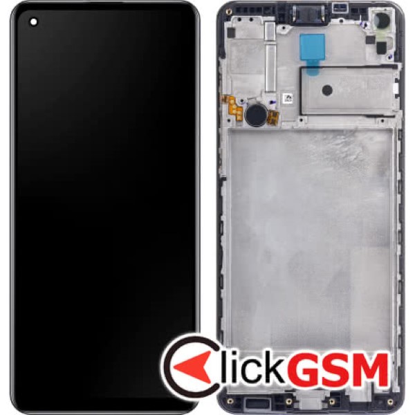 Piesa Display Original Cu Touchscreen Si Rama Negru Samsung Galaxy A21s Eee