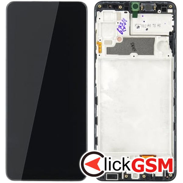 Piesa Display Original Cu Touchscreen Si Rama Negru Samsung Galaxy A22 2djn