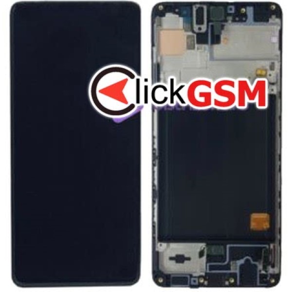 Piesa Display Original Cu Touchscreen Si Rama Negru Samsung Galaxy A51 Pz9