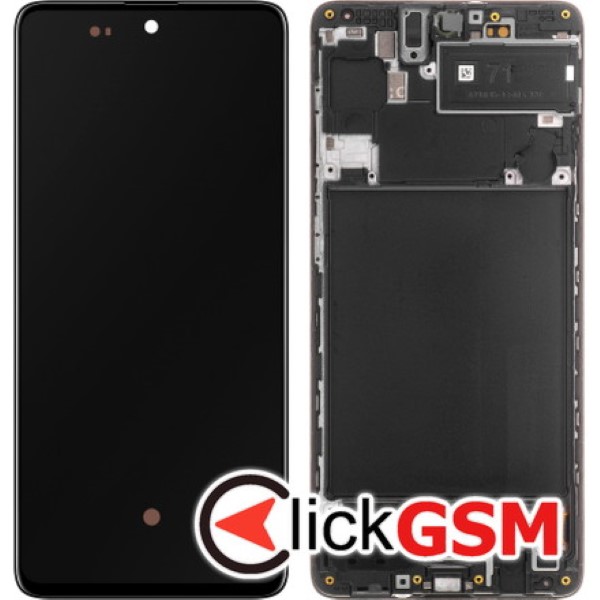 Piesa Display Original Cu Touchscreen Si Rama Negru Samsung Galaxy A71 Hj7