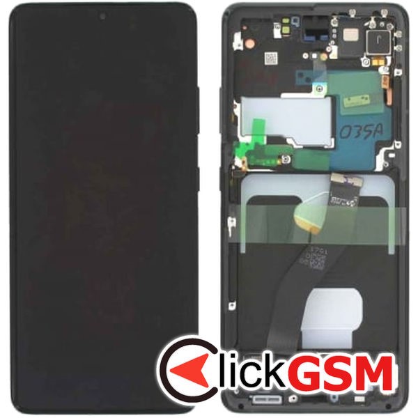 Piesa Display Original Cu Touchscreen Si Rama Negru Samsung Galaxy S21 Ultra 5g 3h1f