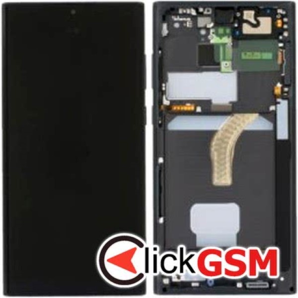 Piesa Piesa Display Original Cu Touchscreen Si Rama Negru Samsung Galaxy S22 Ultra 18p9