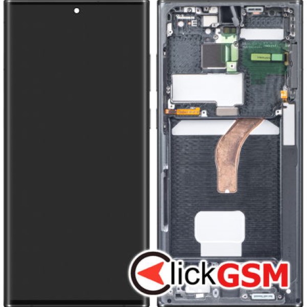 Piesa Display Original Cu Touchscreen Si Rama Negru Samsung Galaxy S22 Ultra 1jqf