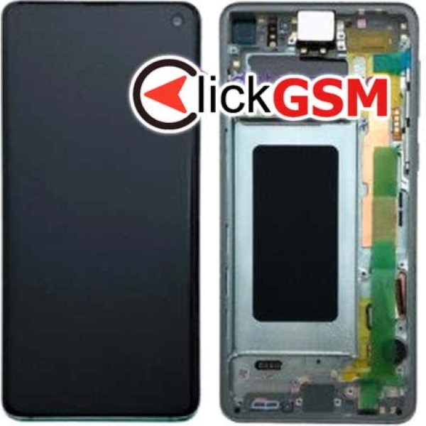 Piesa Display Original Cu Touchscreen Si Rama Verde Samsung Galaxy S10 1jls