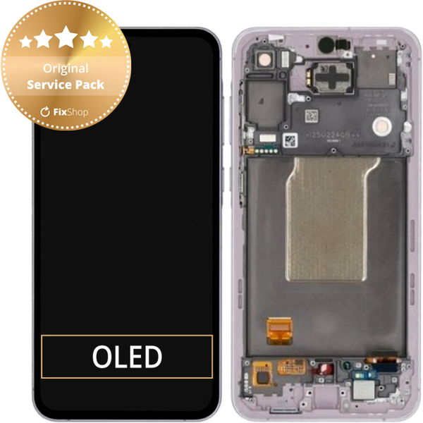 Samsung Galaxy A55 A556B - Ecran LCD + Sticla Tactila + Rama (Awesome Lilac) - GH82-34305C Genuine Service Pack