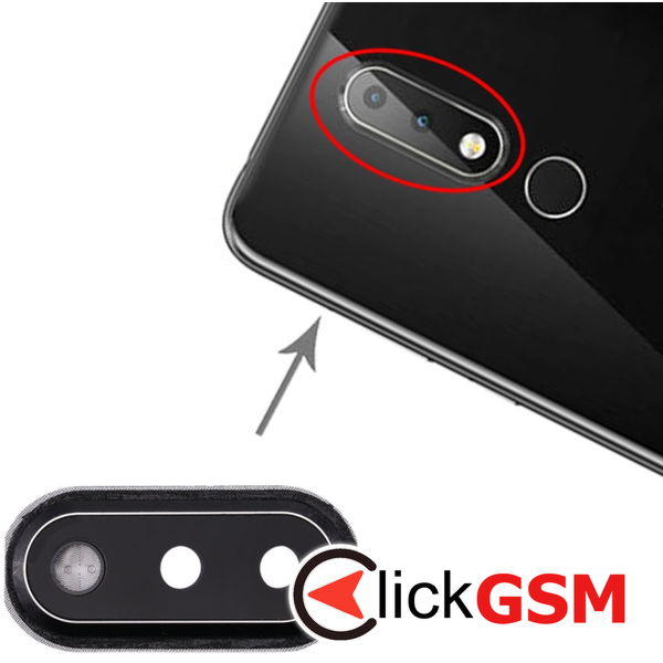 Piesa Geam Camera Black) Nokia X6 49u7