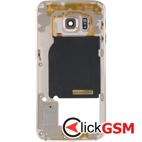 Piesa Geam Camera Cu Difuzor Gold Samsung Galaxy S6 Edge 4e3q