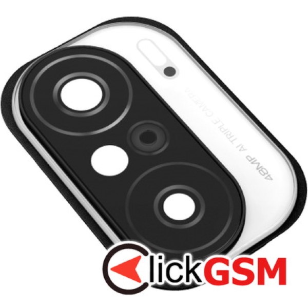 Piesa Geam Camera Cu Ornament Alb Xiaomi Poco F3 188v