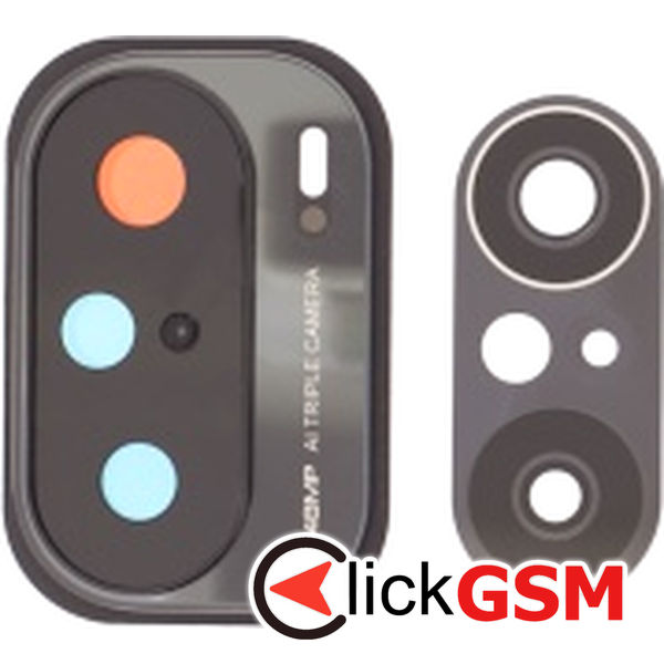 Piesa Piesa Geam Camera Cu Ornament Negru Xiaomi Poco F3 17mw