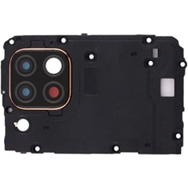 Huawei P40 Lite · For Huawei P40 lite 4G Mainboard Plate Cover + Camera Lens Ring Cover Part with NFC Function (without Logo) - Black