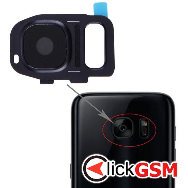 Piesa Geam Camera Negru Samsung Galaxy S7  4d2m