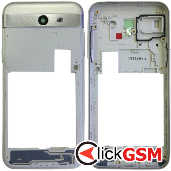 Piesa Mijloc Cu Capac Spate Silver Samsung Galaxy J3 Emerge 4e6l