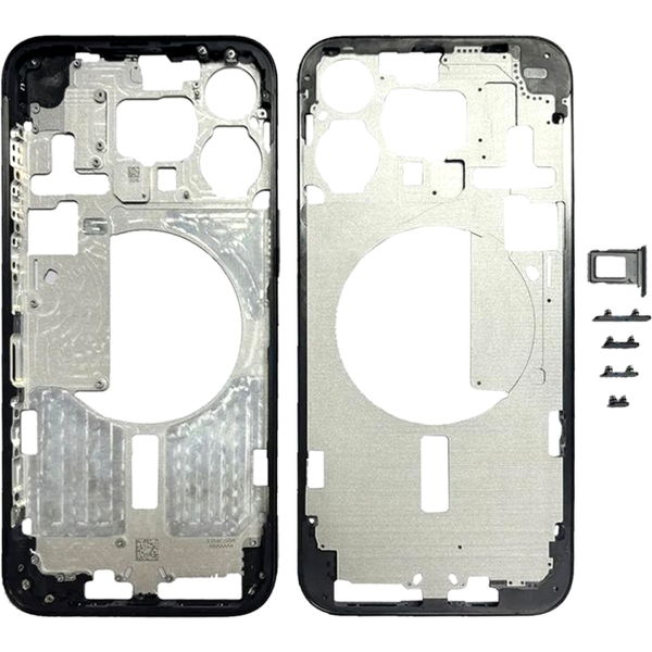 Apple iPhone 15 Pro Max · For iPhone 15 Pro Max Middle Frame Bezel Plate with Side Keys + Card Tray, Version:CE EU Version (Black)