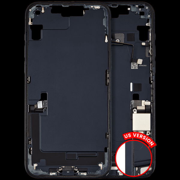 Apple iPhone 14 Plus · Mid-Frame Housing W/ Charging Port Flex & Small Parts For iPhone 14 Plus (US Version) (Used OEM Pull: Grade B) (Midnight)