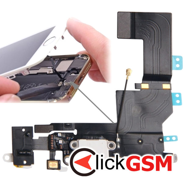 Piesa Piesa Modul Incarcare Alb Apple Iphone 5s 4fbs