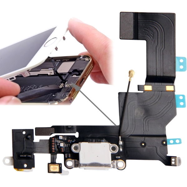 Apple iPhone 5s · Version Tail Connector Charger Flex Cable + Headphone Audio Jack Ribbon Flex Cable for iPhone 5S(White)