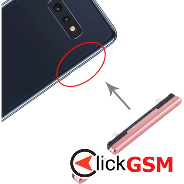 Piesa Senzor Amprenta Cu Buton Pornire Pink Samsung Galaxy S10e 4ocb