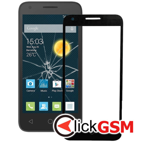 Piesa Sticla Black Alcatel One Touch Pixi 3 4.5 4hcq