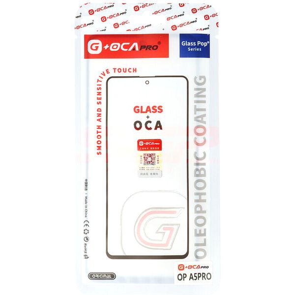 Oppo A5 Pro · Geam cu OCA OPPO A5 Pro BLACK (G+OCA Pro)