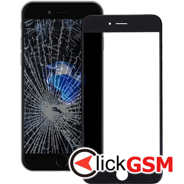 Piesa Sticla Cu Rama Display Si Oca Black Apple Iphone 7 Plus 4g52