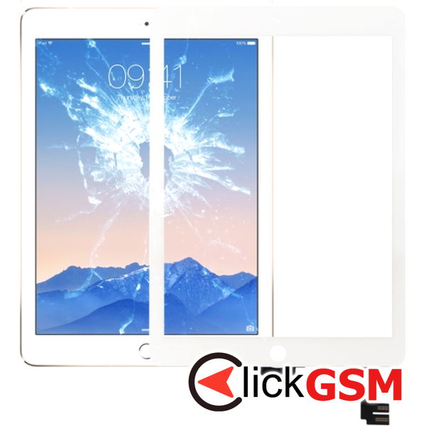 Piesa Piesa Sticla Cu Touchscreen Alb Apple Ipad Air 2 2ad5