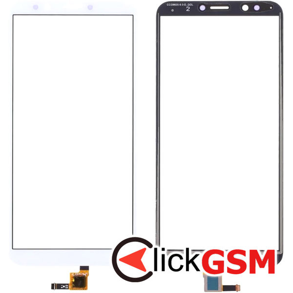 Piesa Sticla Cu Touchscreen Alb Huawei Y7 2018 4se7