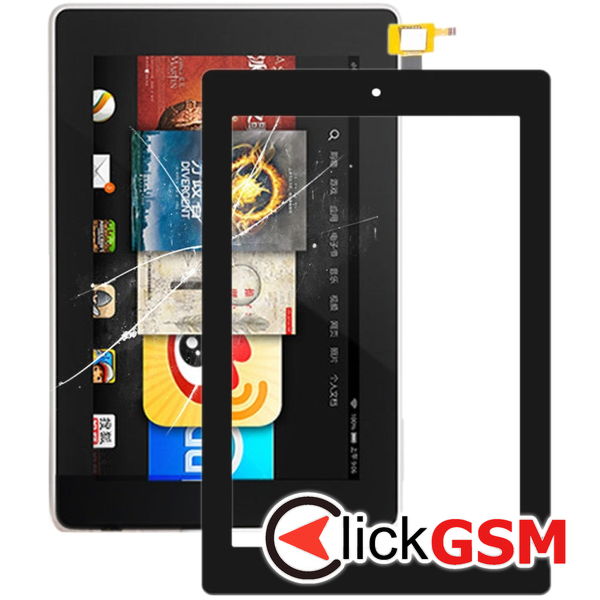 Piesa Sticla Cu Touchscreen Negru Amazon Kindle Fire 7 2017 7th Gen 21no