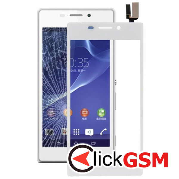 Piesa Piesa Sticla Cu Touchscreen White Sony Xperia M2 1zrv