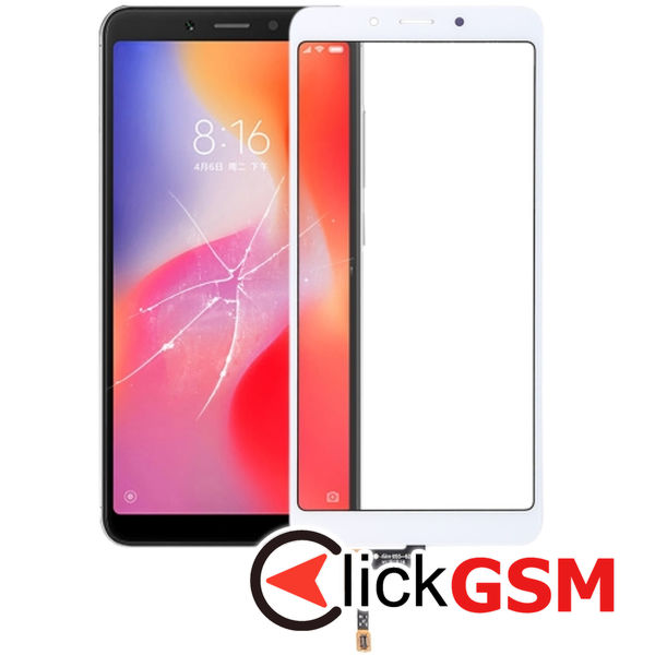 Piesa Sticla Cu Touchscreen White Xiaomi Redmi 6 25x6