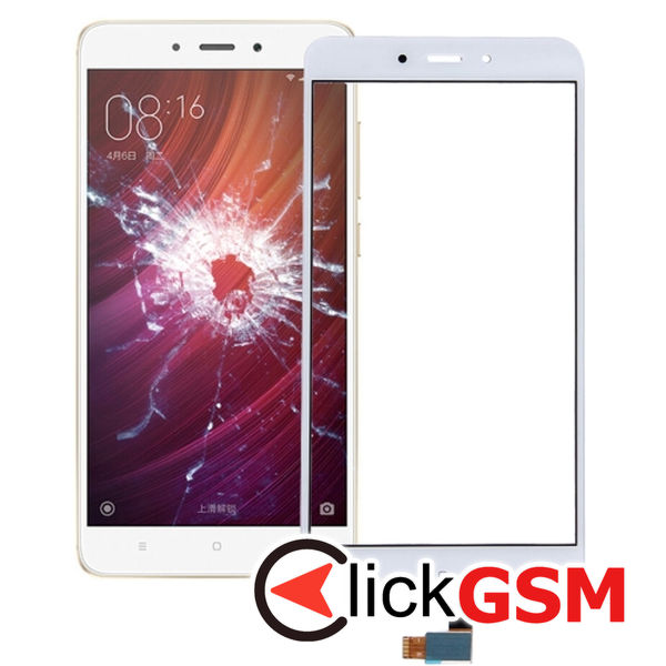 Piesa Sticla Cu Touchscreen White Xiaomi Redmi Note 4 263v