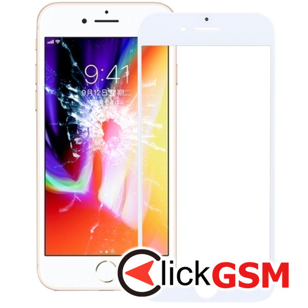 Piesa Sticla White Apple Iphone 8 4n1w