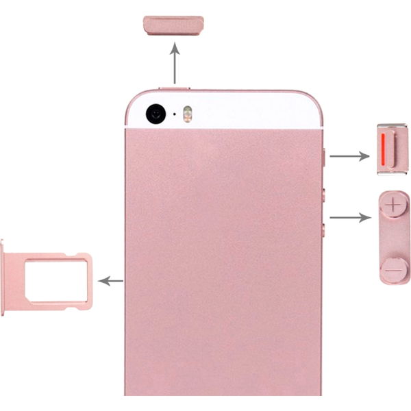 Apple iPhone SE · Side Buttons + SIM Card Tray for iPhone SE(Rose Gold)