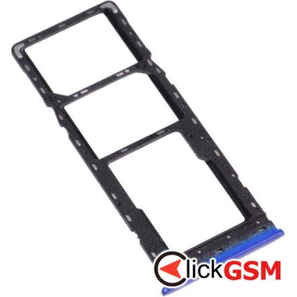 Piesa Suport Sim Cu Suport Card Albastru Tecno Spark 4 2388