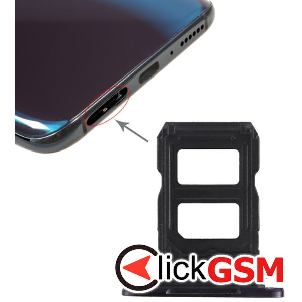 Piesa Suport Sim Cu Suport Card Black Oppo R17 Pro 1x1i