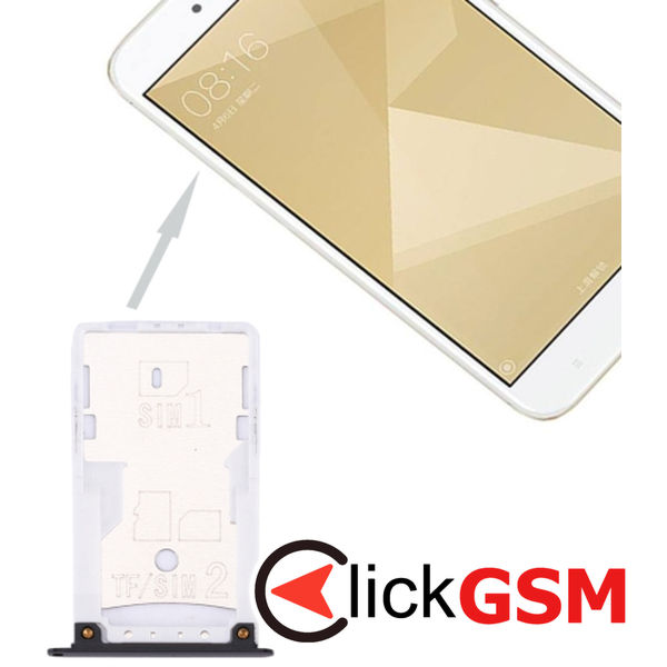 Piesa Piesa Suport Sim Cu Suport Card Black Xiaomi Redmi 4x 1z4w