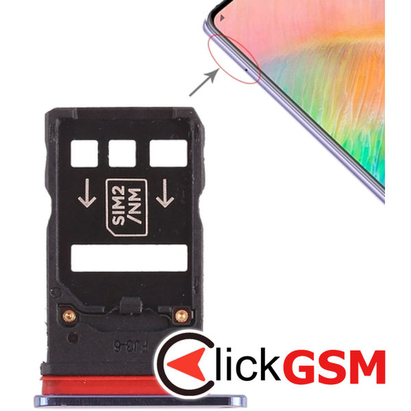 Piesa Suport Sim Cu Suport Card Blue Huawei Mate 20 X 2dv9