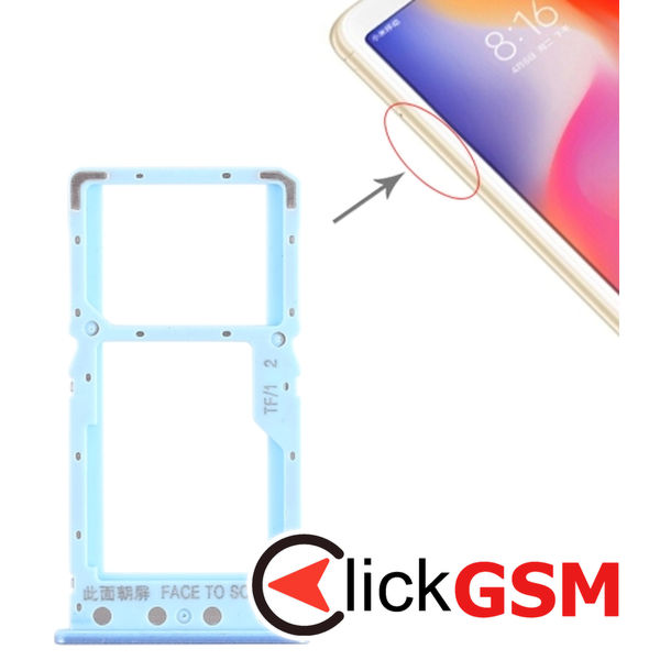 Piesa Piesa Suport Sim Cu Suport Card Blue Xiaomi Redmi 6 1z25