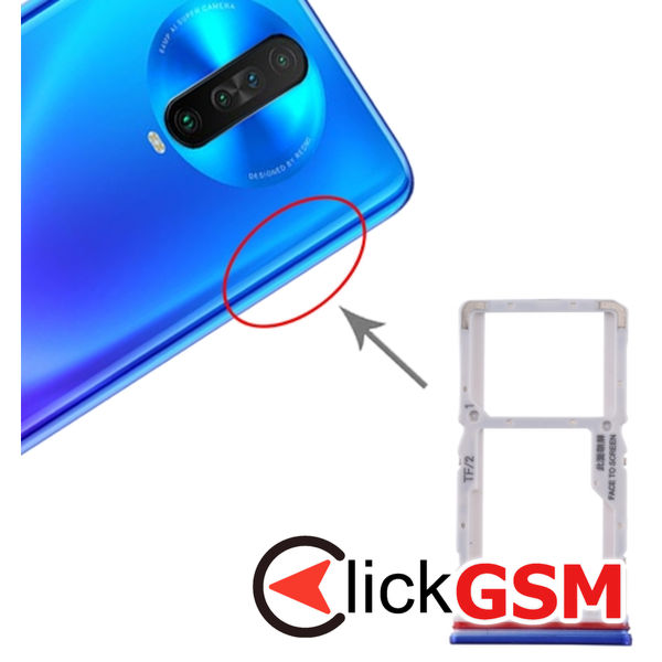 Piesa Suport Sim Cu Suport Card Blue Xiaomi Redmi K30 1z3v