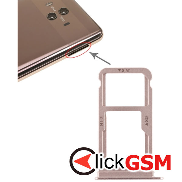 Piesa Suport Sim Cu Suport Card Gold Huawei Mate 10 2duw