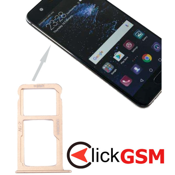 Piesa Piesa Suport Sim Cu Suport Card Gold Huawei P10 Plus 2aok