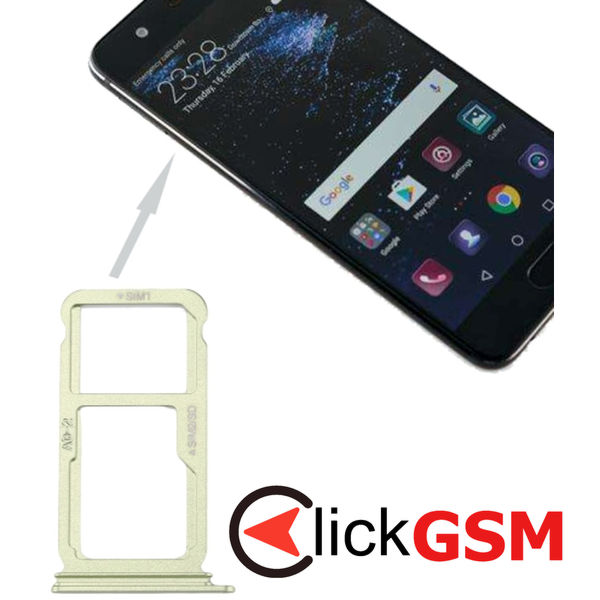 Piesa Suport Sim Cu Suport Card Green Huawei P10 Plus 2ap0