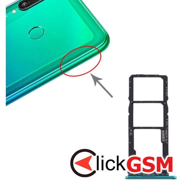 Piesa Suport Sim Cu Suport Card Green Huawei Y7p 24no