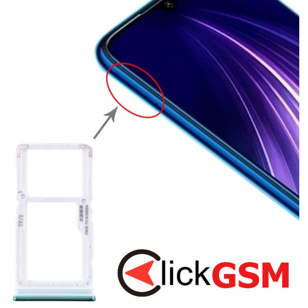 Piesa Suport Sim Cu Suport Card Green Xiaomi Redmi Note 8 Pro 1z1p