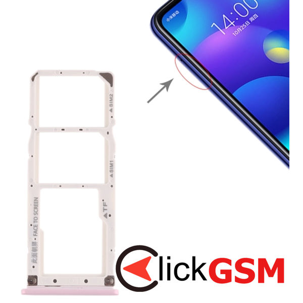 Piesa Suport Sim Cu Suport Card Pink Xiaomi Mi Play 1z3f