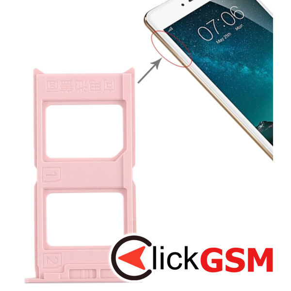 Piesa Suport Sim Cu Suport Card Rose Gold Vivo V3 1zy8