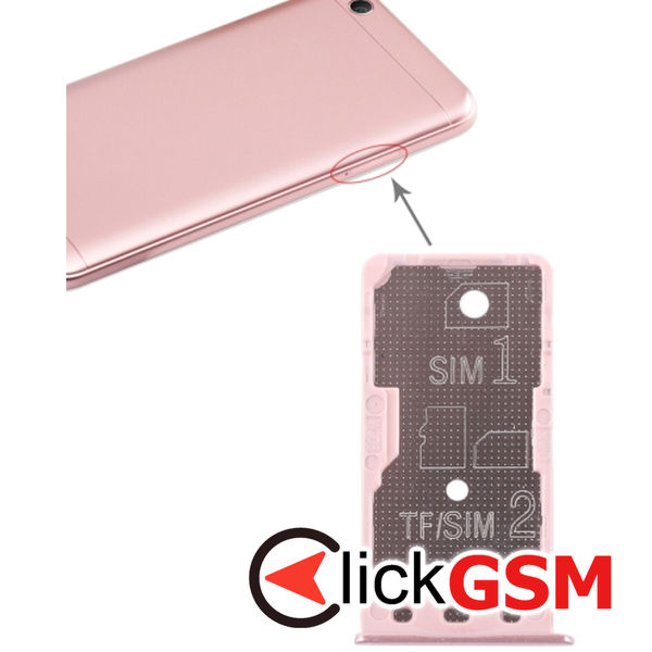 Piesa Suport Sim Cu Suport Card Rose Gold Xiaomi Redmi 5a 1z67