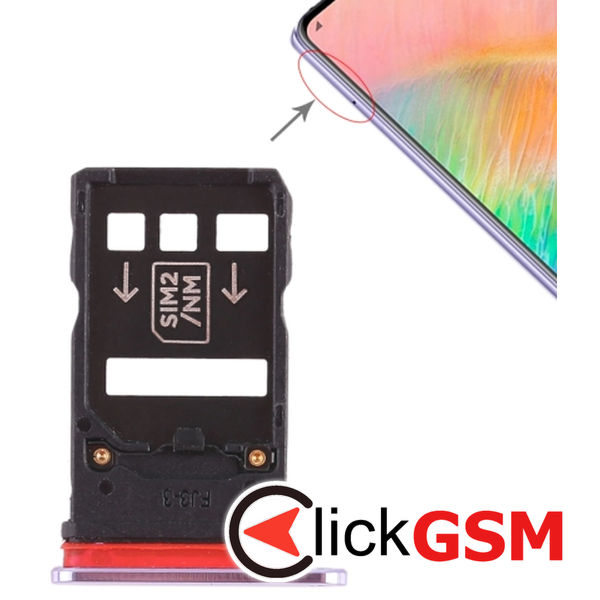 Piesa Suport Sim Cu Suport Card Silver Huawei Mate 20 X 2dva