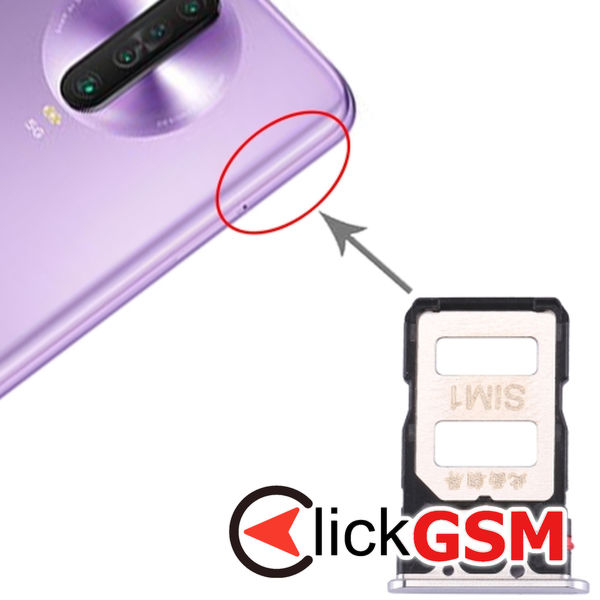 Piesa Suport Sim Cu Suport Card Silver Xiaomi Redmi K30 Pro 1z0d