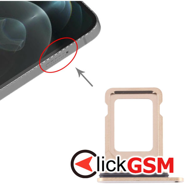 Piesa Suport Sim Gold Apple Iphone 12 Pro 4h0o